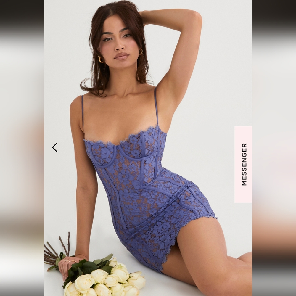 House of CB Lala Lavender Lace Dress